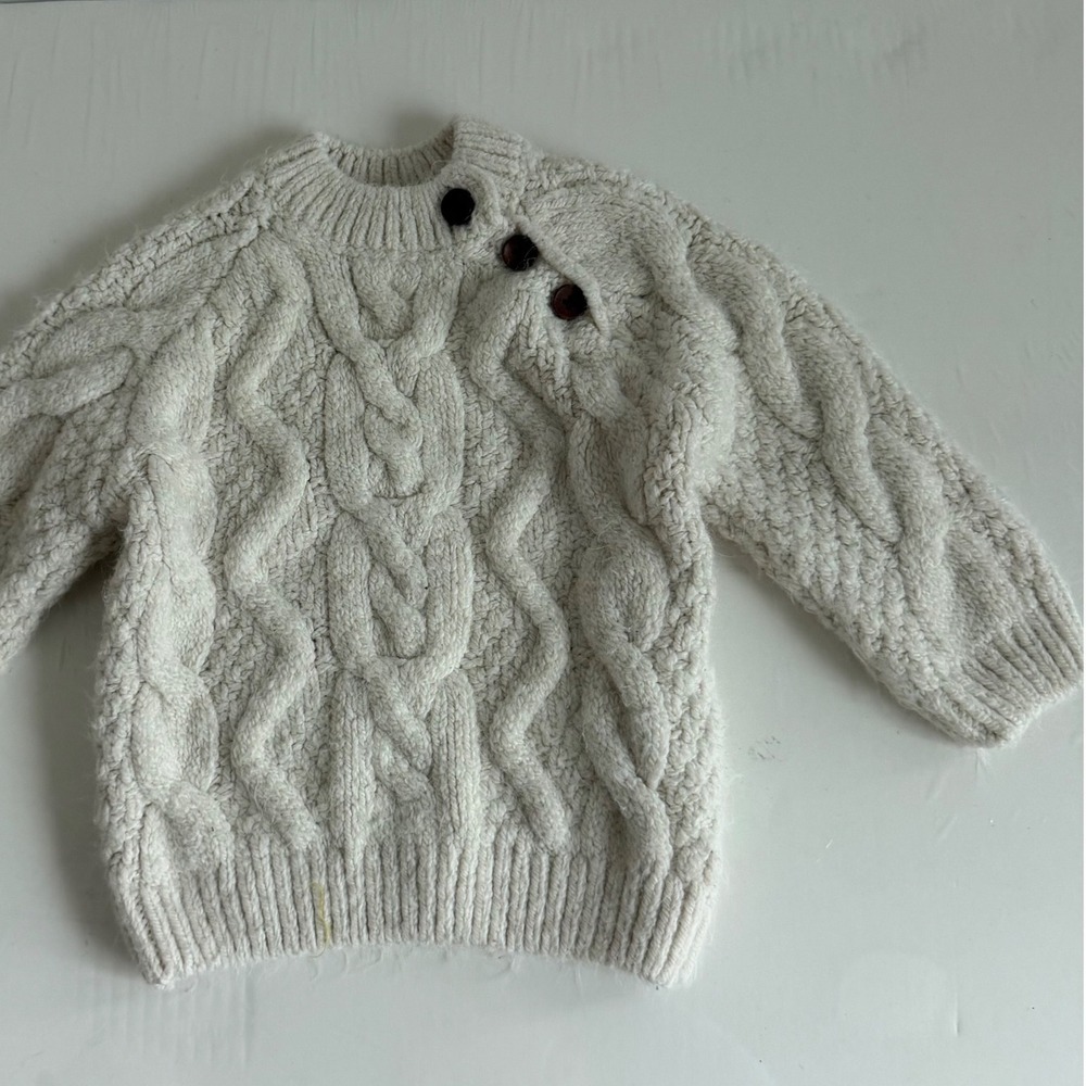 Zara Baby Cable-Knit Sweater in Cream Size 6-9 Months